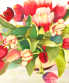 Original watercolor titled Tulip Profusion by Kay Allenbaugh